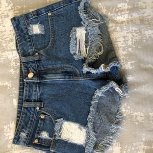 Denim Ripped Shorts